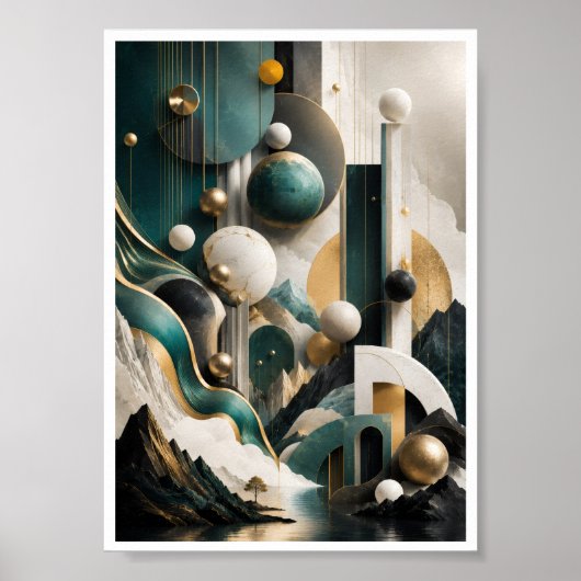 Luxus-3D-Geometrielandschaft-Wandkunst Poster (Vorne)