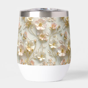 Luxus-3D-geprägter floraler Goldfolie-elegant
