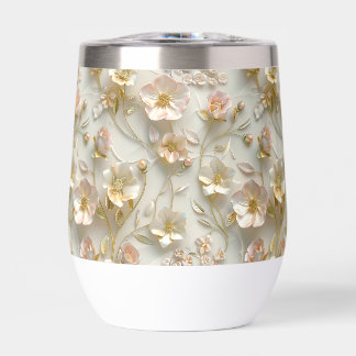 Luxus-3D-geprägter floraler Goldfolie-elegant