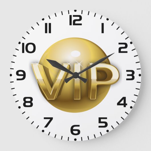 Luxus 3D Gold VIP-Emblem Große Wanduhr (Vorderseite)
