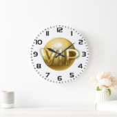 Luxus 3D Gold VIP-Emblem Große Wanduhr (Zuhause)