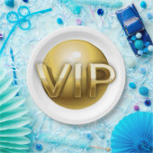 Luxus 3D Gold VIP-Emblem Pappteller (Party)