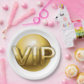 Luxus 3D Gold VIP-Emblem Pappteller (Party)