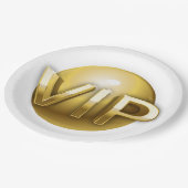 Luxus 3D Gold VIP-Emblem Pappteller (Schrägansicht)