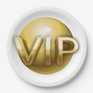 Luxus 3D Gold VIP-Emblem Pappteller