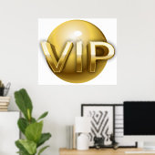 Luxus 3D Gold VIP Emblem Poster (Heimbüro)