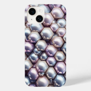 Luxus 3D-Irideszenz-Perlmutt-Sechseck-Mosaik geome Case-Mate iPhone 14 Hülle