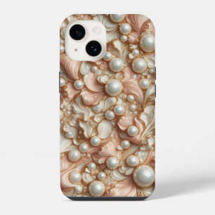 Luxus 3D rosa Seidenblütenblätter und königliches iPhone 14 Hülle