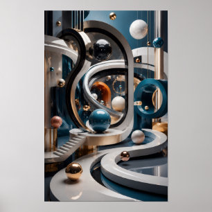 Luxus-3D-Wandkunst mit unendlicher Geometrie Poster