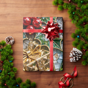 Luxus-3D-Weihnachtsmosaikrolle Geschenkpapier