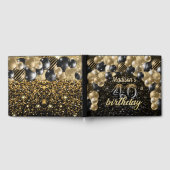 Luxus 40. Geburtstag Personalisiert Schwarzes Gold Gästebuch (Voll)