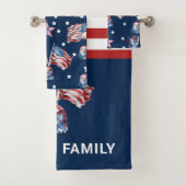 Luxus 4. Juli Patriotic Personalisiert Badhandtuch Set (Insitu)
