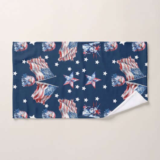 Luxus 4. Juli Patriotic Personalisiert Badhandtuch Set (Handtuch)