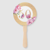 Luxus 50. Geburtstag Custom Foto Glitzer Fächer (Vorderseite)