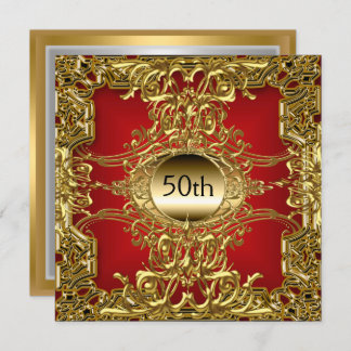 Luxus 50 Gold Red Birthday Party Gold Red Einladung