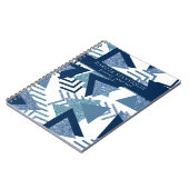 Luxus 90er Abstrakt | Türkisch Navy Blue Custom Notizblock (Linke Seite)