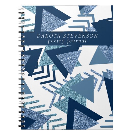 Luxus 90er Abstrakt | Türkisch Navy Blue Custom Notizblock (Vorderseite)