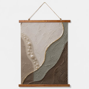 Luxus-Abstract-Landschaftsteppich Wandteppich Mit Holzrahmen