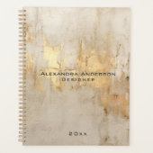 Luxus Abstrakt Ivory Gold Glitzer Beruflich Planer (Vorderseite)