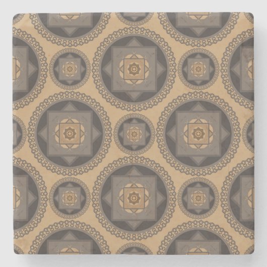 Luxus Abstrakt Mandala Blumenmuster Steinuntersetzer (Vorderseite)