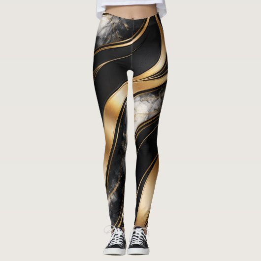 Luxus-Abstrakt-Marmor-Leggings Leggings (Vorderseite)