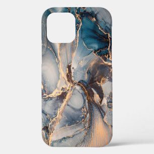 Luxus abstrakte Fluid-Art-Malerei in Alkoholtinte iPhone 12 Hülle