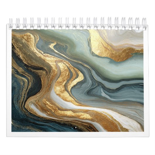 Luxus-Abstrakter Fluid-Gold-Kalender 2027 Kalender (Titelbild)