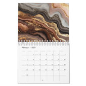 Luxus-Abstrakter Fluid-Gold-Kalender 2027 Kalender (Feb 2027)