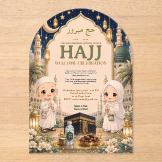 Luxus-Acryl-Hajj-Mabroor-Feier-Einladung Acryleinladungen