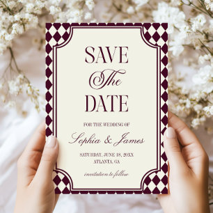 Luxus Alter Geld Wein Elfenbein Vintage Hochzeit Save The Date