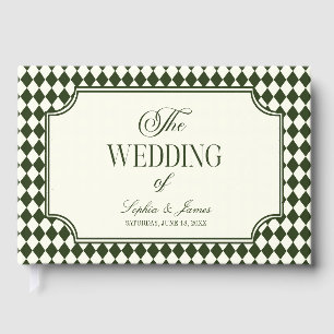 Luxus-Altes-Geld Olivgrün Vintage-Hochzeit Gästebuch