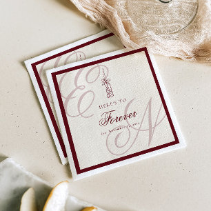 Luxus-Altes-Geld Retro-Monogramm-Hochzeit Serviette