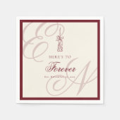 Luxus-Altes-Geld Retro-Monogramm-Hochzeit Serviette (Vorderseite)