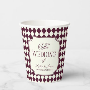 Luxus-Altes-Geld-Wein-Elfenbein-Hochzeit im Vintag Pappbecher