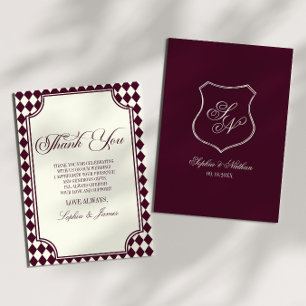 Luxus-Altes-Geld-Wein-Elfenbein-Vintage-Hochzeit Dankeskarte
