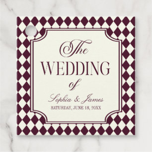 Luxus-Altes-Geld-Wein-Elfenbein-Vintage-Hochzeit Geschenkanhänger
