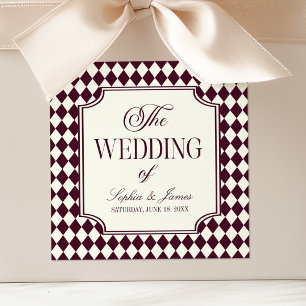Luxus-Altes-Geld-Wein-Elfenbein-Vintage-Hochzeit Quadratischer Aufkleber