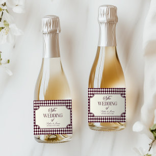 Luxus-Altes-Geld-Wein-Elfenbein-Vintage-Hochzeit Schaumweinetikett