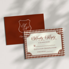 Luxus-Altes-Geld-Wein-Vintage-Elfenbein-Hochzeit RSVP Karte