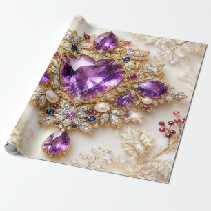 Luxus-Amethyst-Juwelen-Weihnachtspapier Geschenkpapier