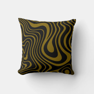 Luxus Antique Gold und schwarzes abstraktes Design Kissen