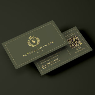 Luxus-Anwaltskanzlei-Mobiler Notar Green Crest Visitenkarte