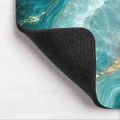 Luxus-Aqua-Achat-Marmor mit Goldadern Mousepad (Ecke)
