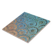 Luxus Aqua Cream Metal Foil Glitzer Dots Circles Fliese (Seite)