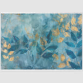 Luxus Aquamarin und Gold Hochzeit botanische Decou Seidenpapier (Vorderseite)