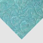 Luxus Aquamariner Blumenwein Seidenpapier (Detail)