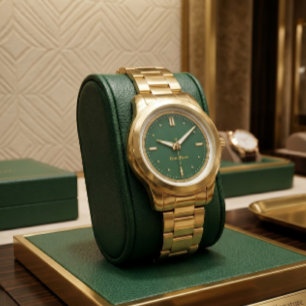 Luxus-Armbanduhr in Smaragdgrün und Gold Armbanduhr