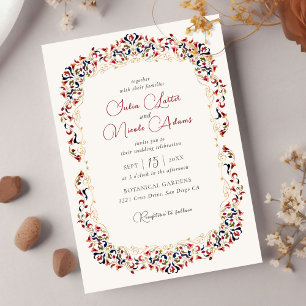 Luxus Art Botanisches Foto Paisley Hochzeit Einladung