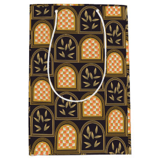 Luxus-Art-Deco-geometrische Blumen nahtlose Muster Mittlere Geschenktüte