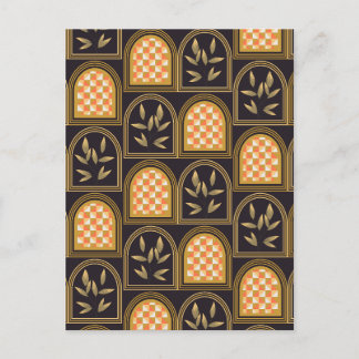 Luxus-Art-Deco-geometrische Blumen nahtlose Muster Postkarte